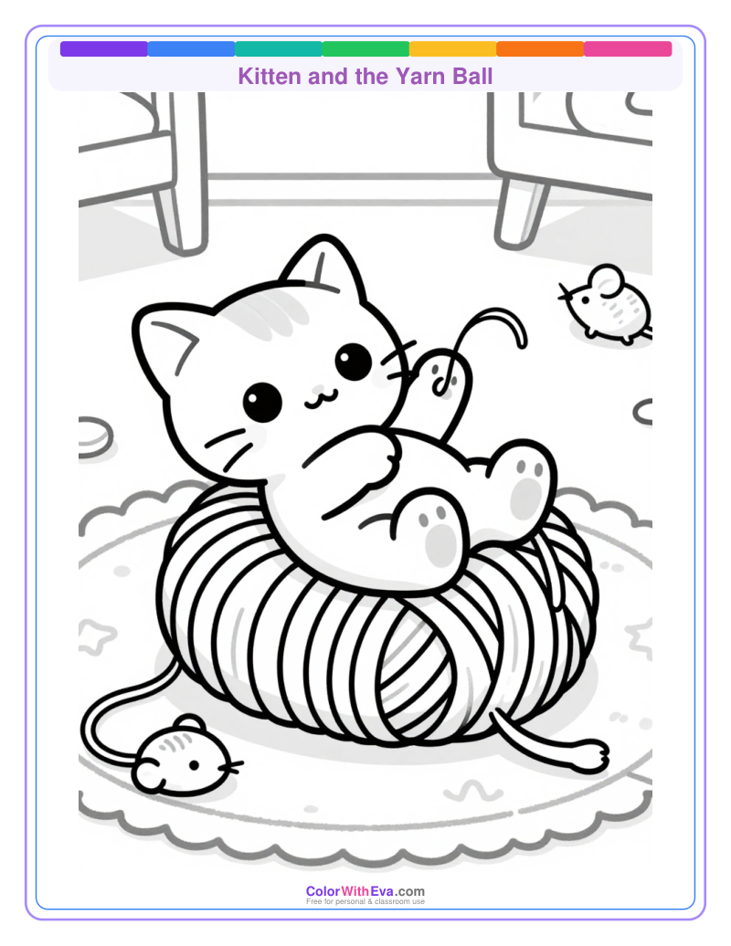 Kitten and the Yarn Ball preview