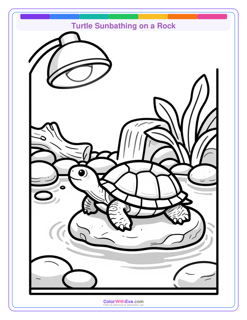 Turtle Sunbathing on a Rock preview