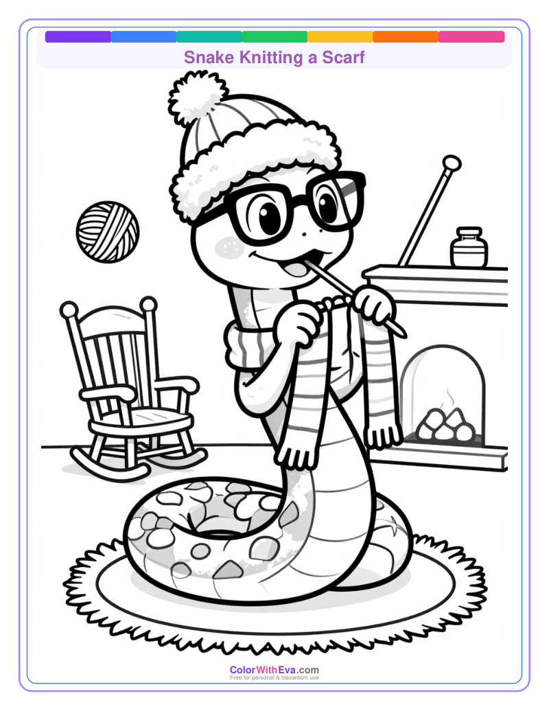 Snake Knitting a Scarf thumbnail