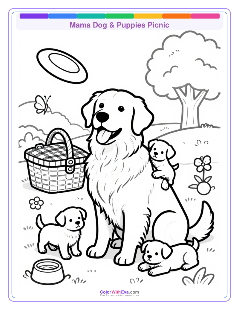 Mama Dog & Puppies Picnic thumbnail