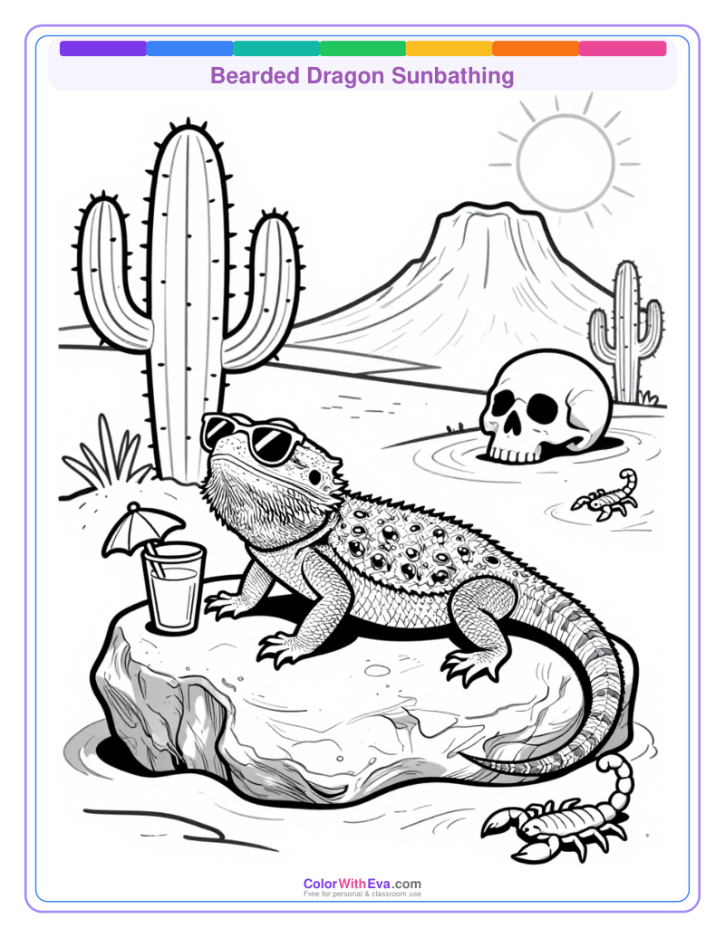 Bearded Dragon Sunbathing thumbnail