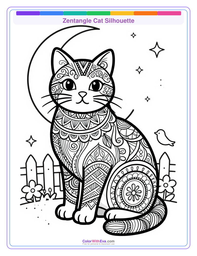 Zentangle Cat Silhouette thumbnail