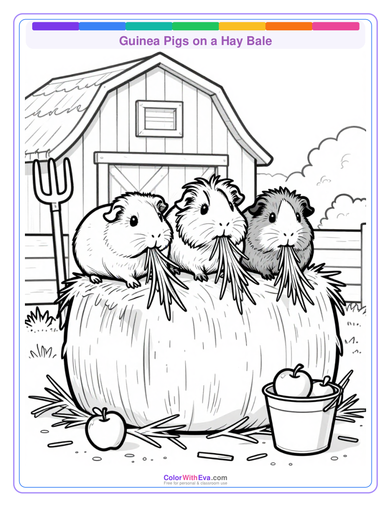 Guinea Pigs on a Hay Bale preview