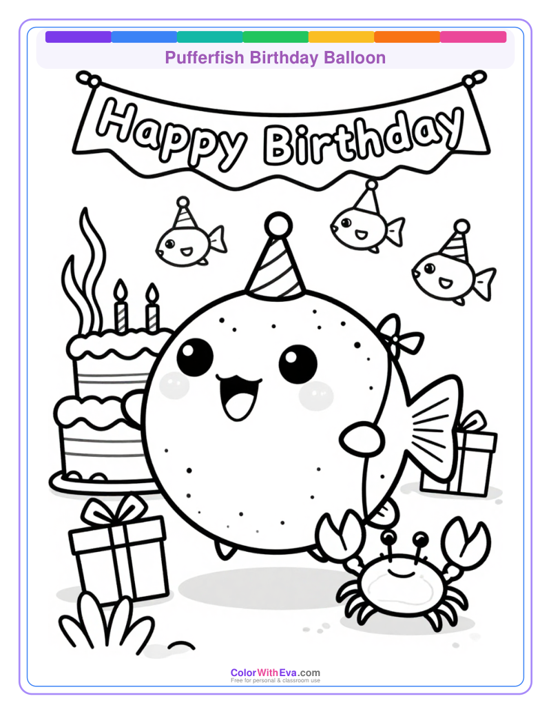 Pufferfish Birthday Balloon thumbnail