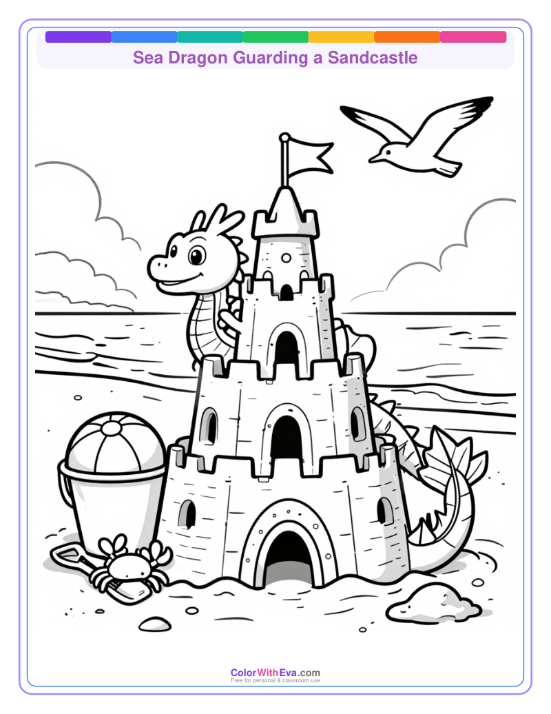 Sea Dragon Guarding a Sandcastle thumbnail