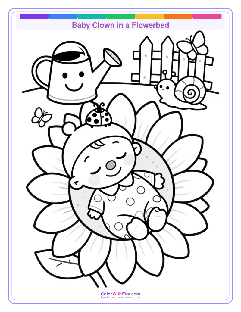 Baby Clown in a Flowerbed thumbnail