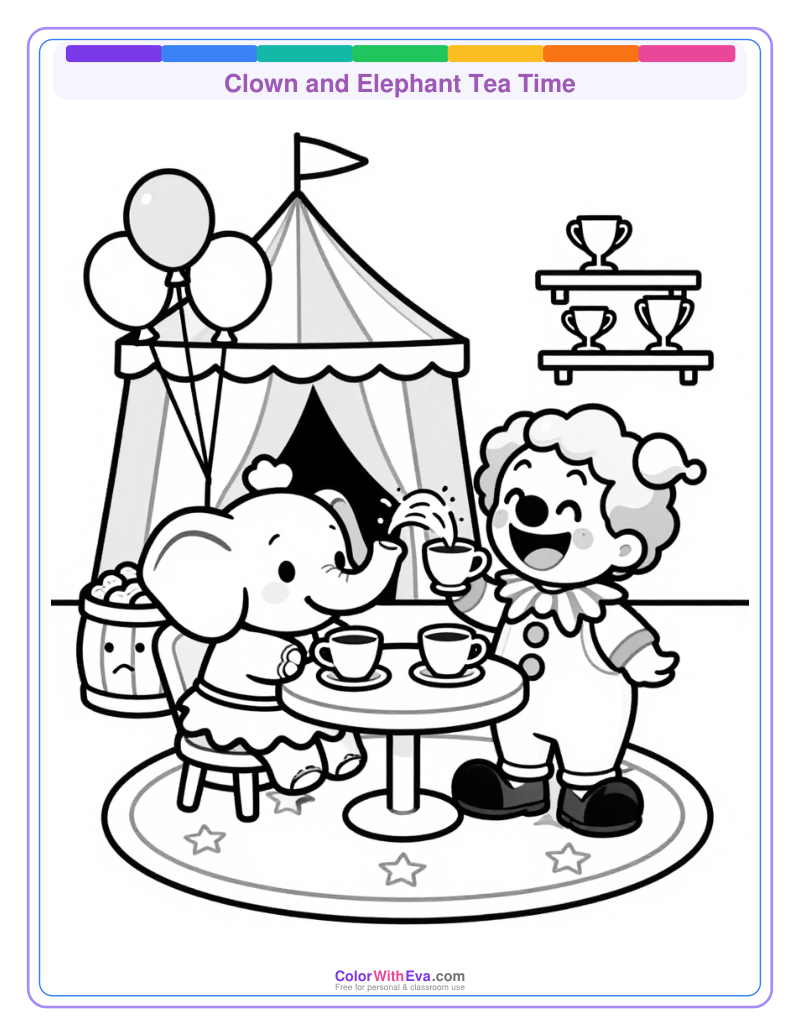 Clown and Elephant Tea Time thumbnail