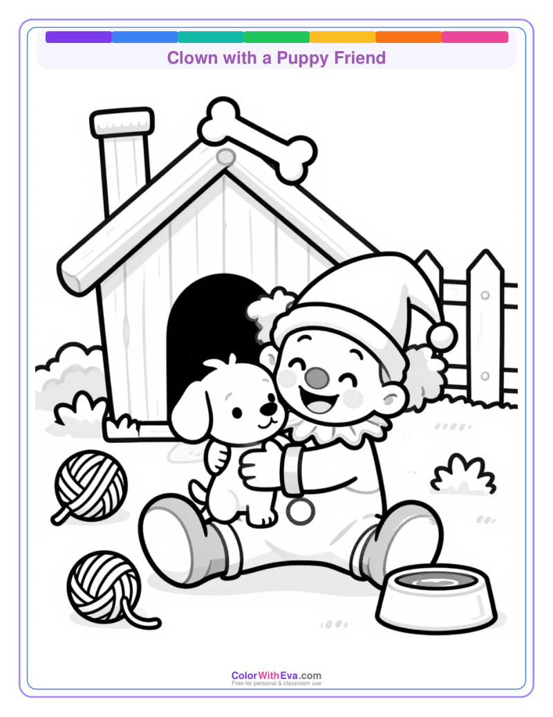 Clown with a Puppy Friend preview