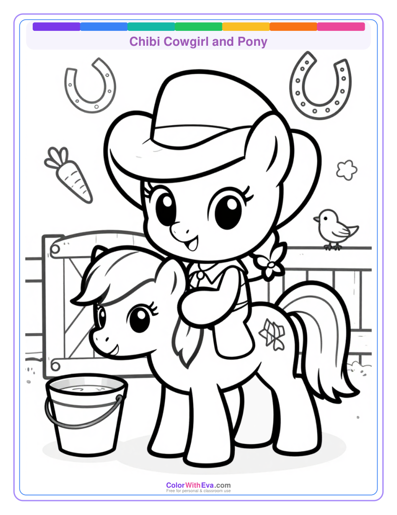 Chibi Cowgirl and Pony preview