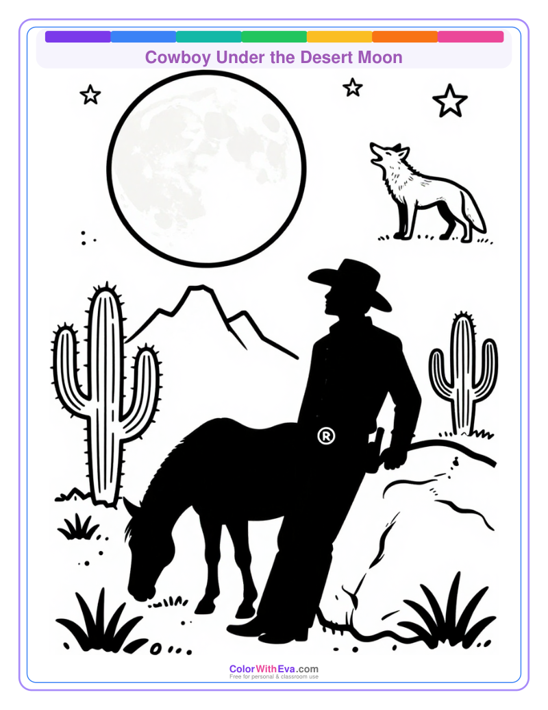 Cowboy Under the Desert Moon preview