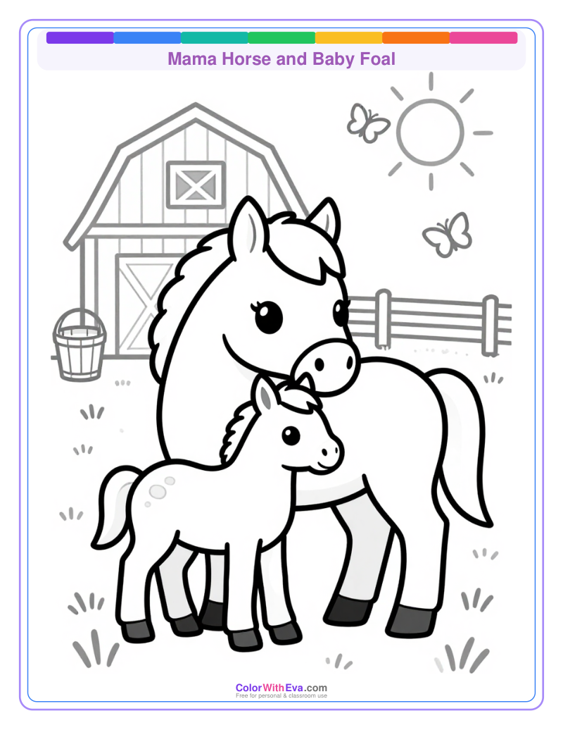 Mama Horse and Baby Foal thumbnail