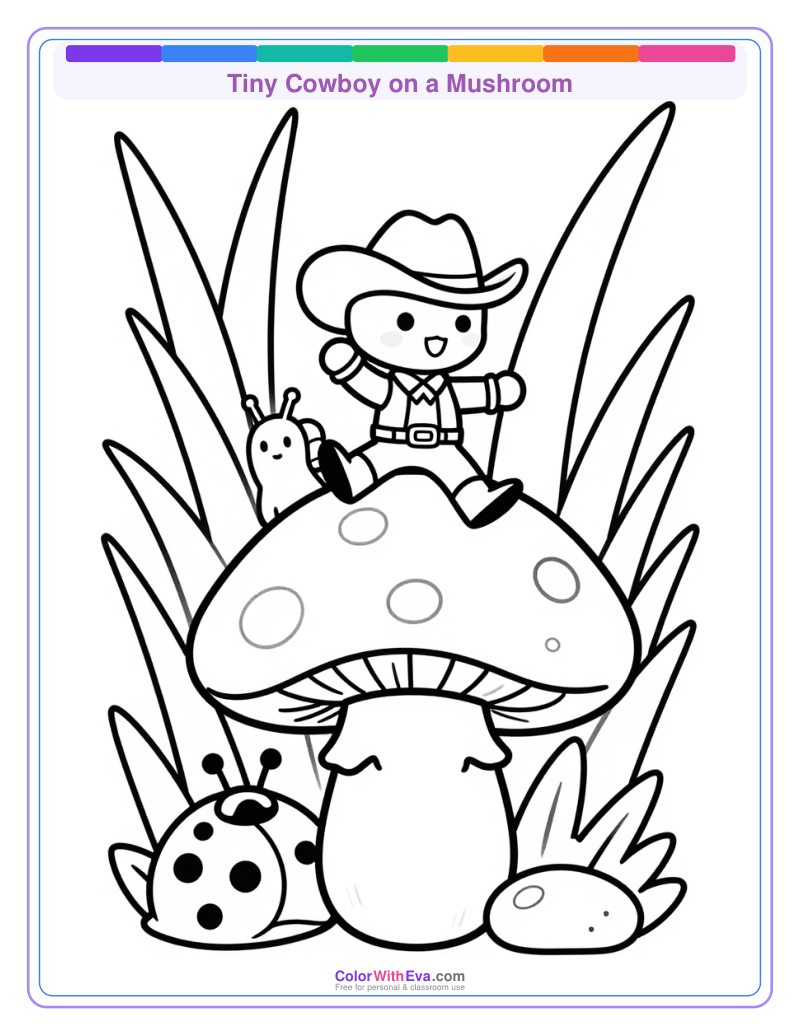 Tiny Cowboy on a Mushroom thumbnail