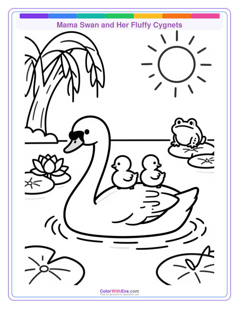 Mama Swan and Her Fluffy Cygnets thumbnail