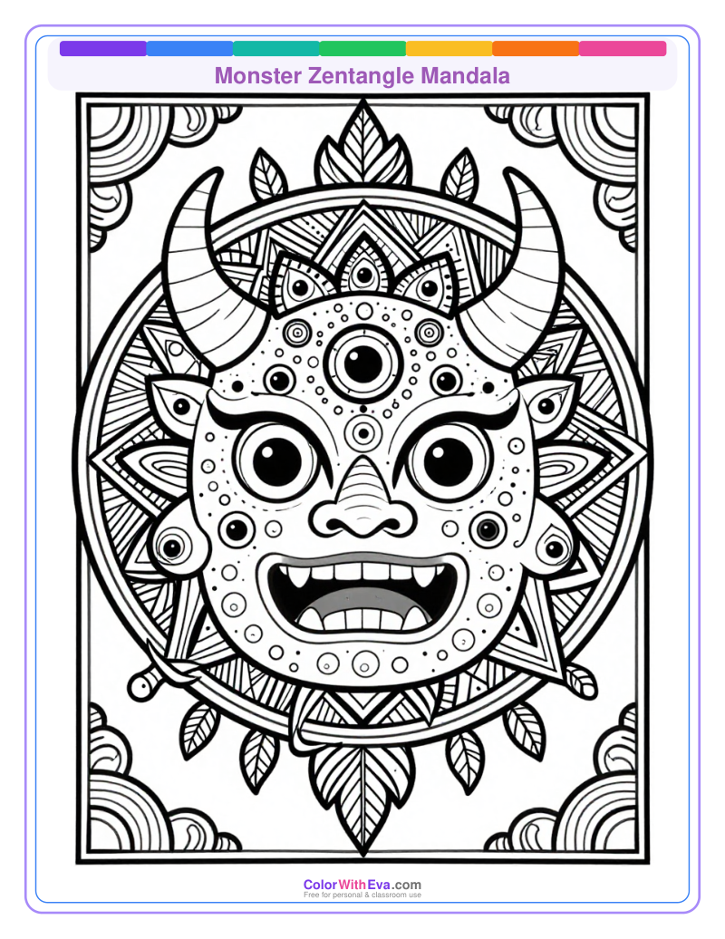 Monster Zentangle Mandala thumbnail