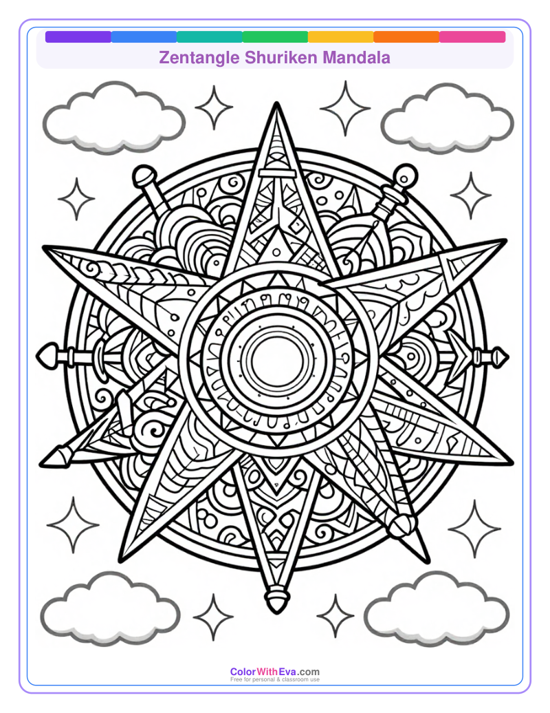 Zentangle Shuriken Mandala thumbnail