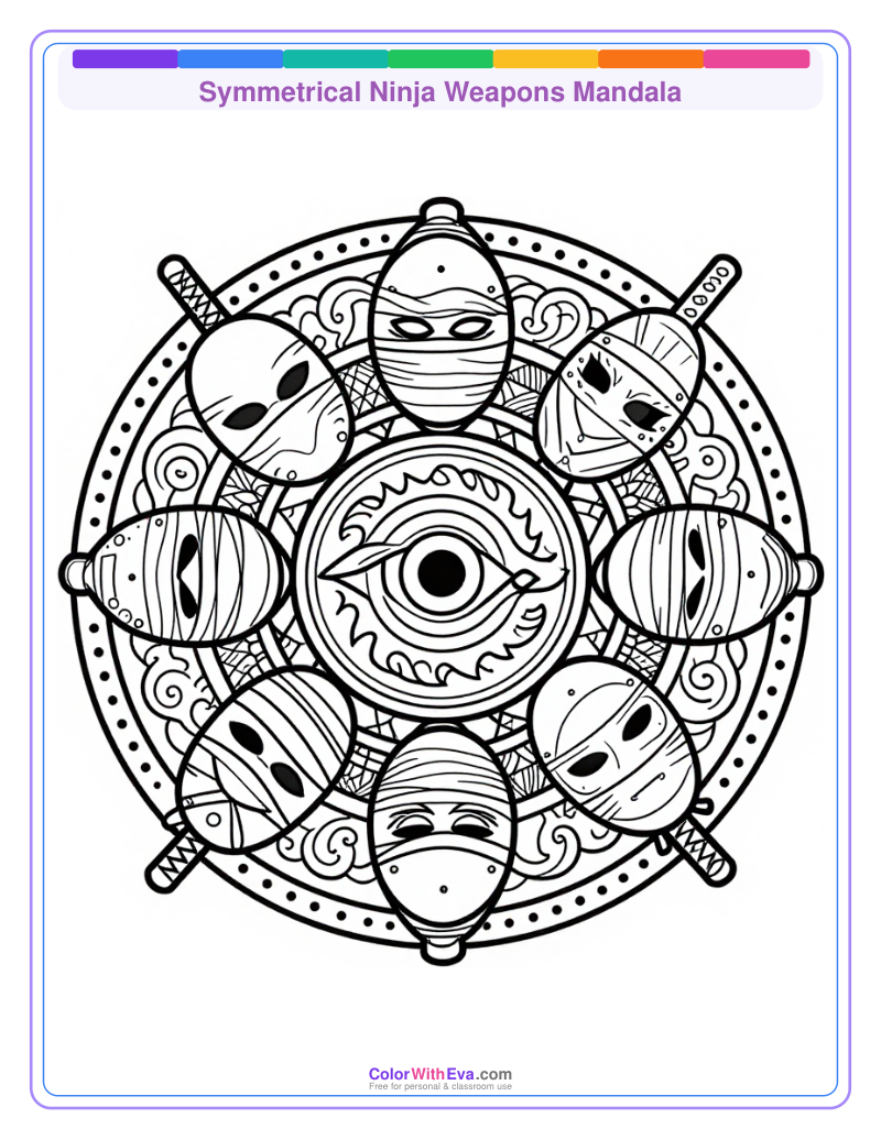 Symmetrical Ninja Weapons Mandala thumbnail