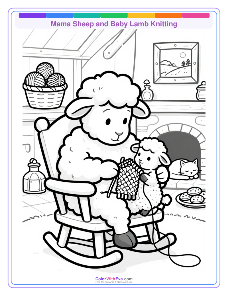 Mama Sheep and Baby Lamb Knitting thumbnail
