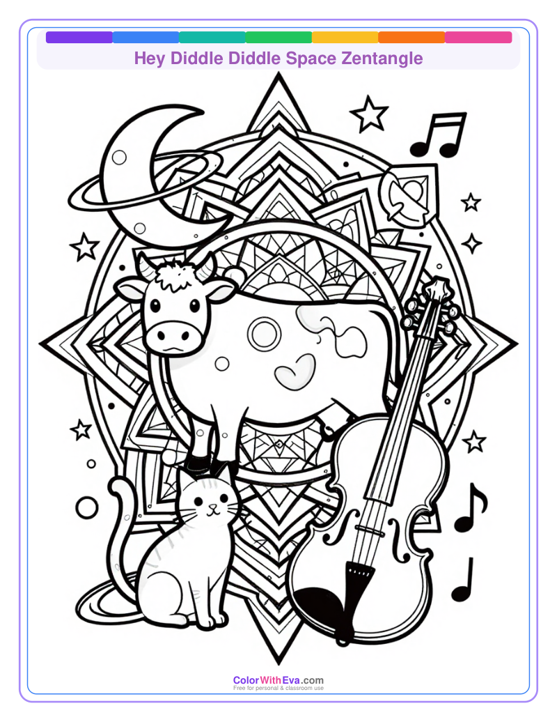 Hey Diddle Diddle Space Zentangle thumbnail