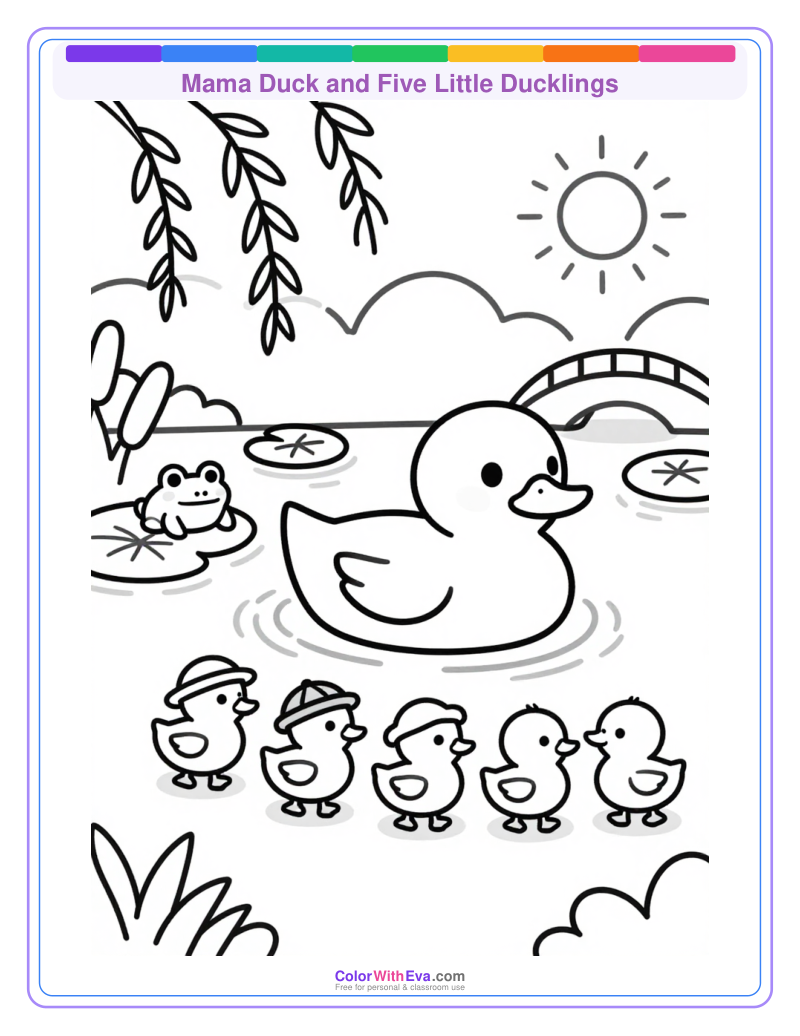 Mama Duck and Five Little Ducklings thumbnail