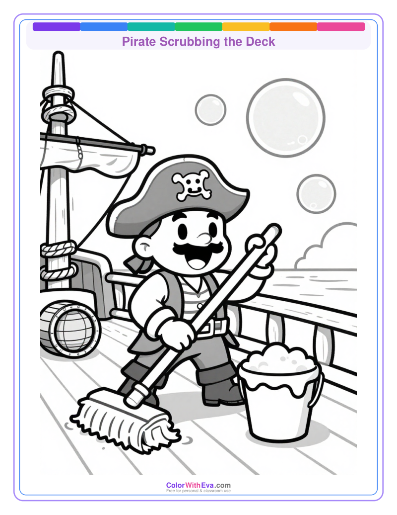Pirate Scrubbing the Deck preview