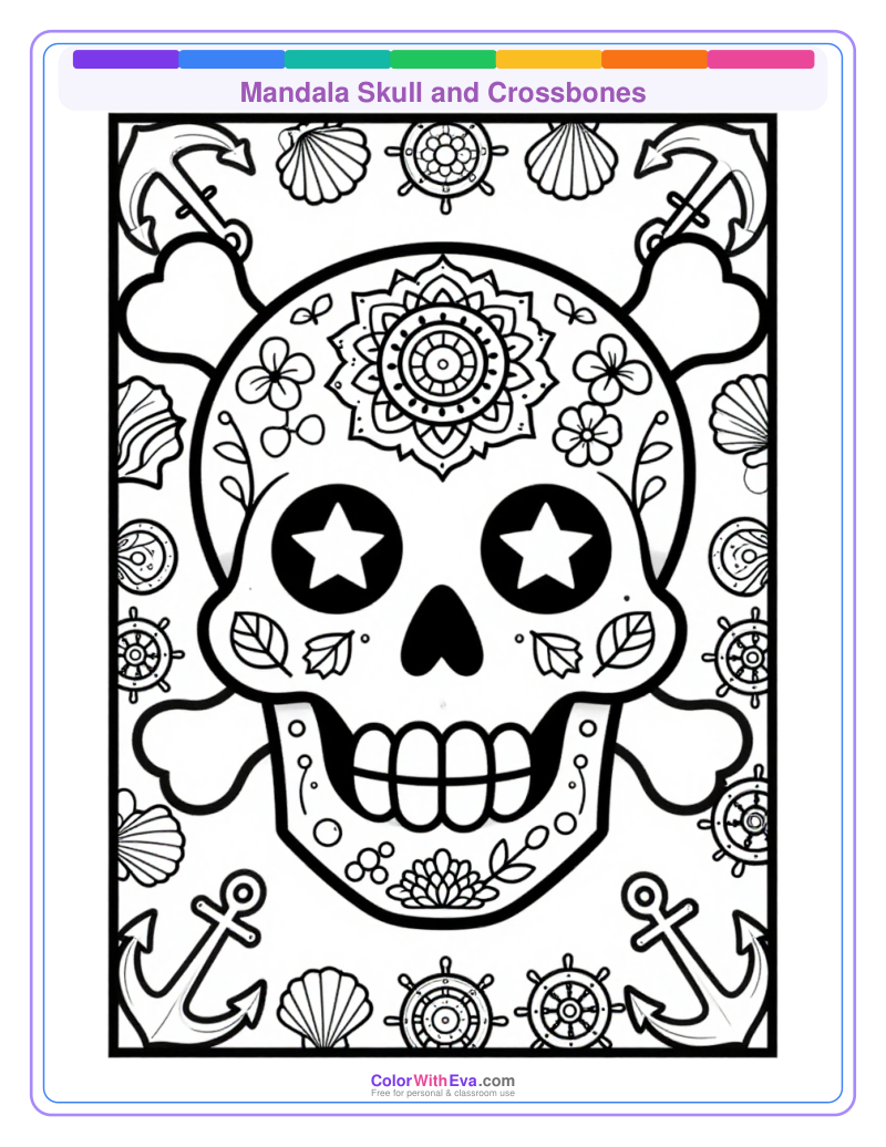 Mandala Skull and Crossbones thumbnail