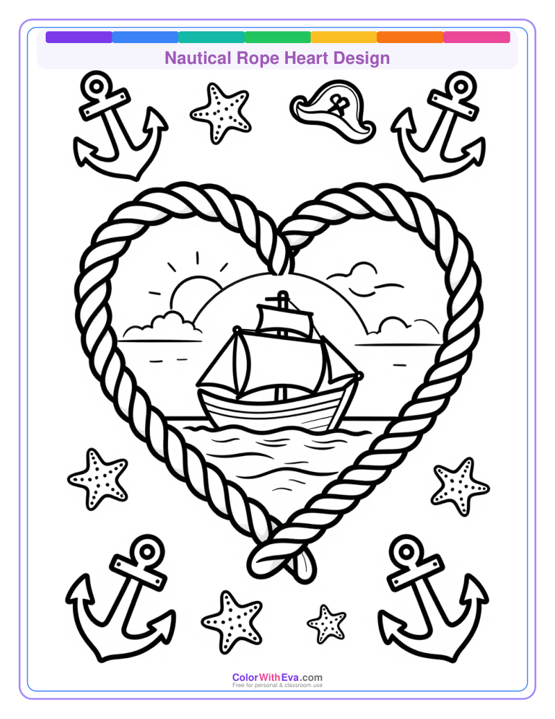 Nautical Rope Heart Design preview