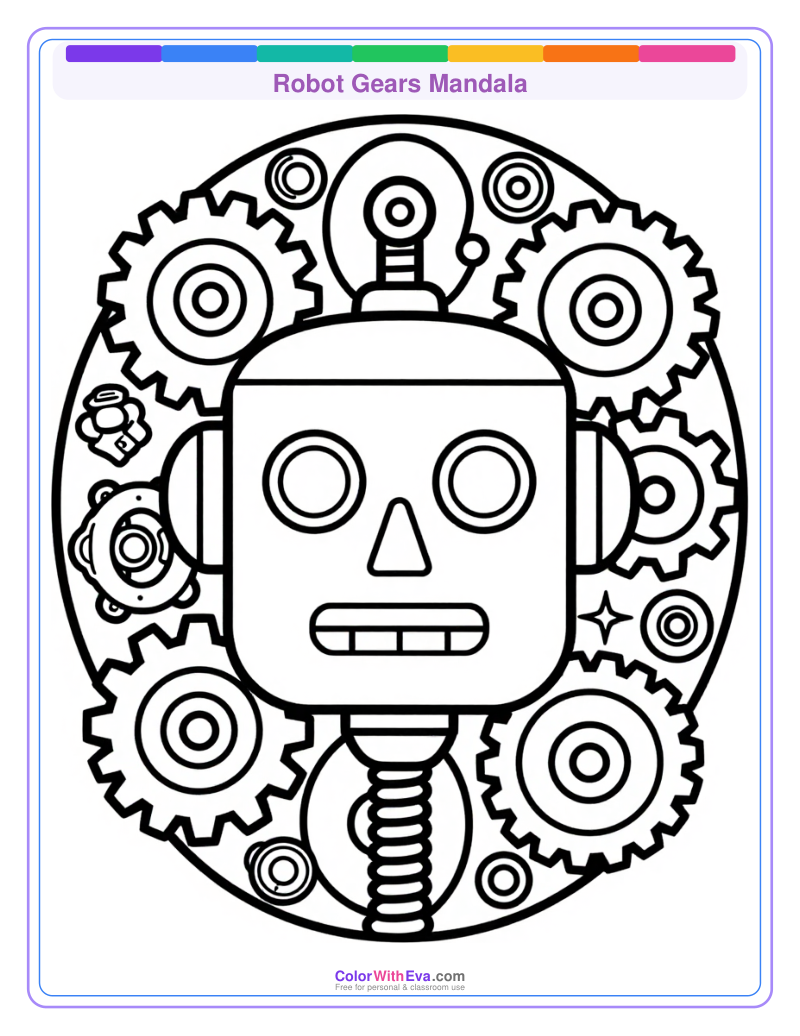 Robot Gears Mandala preview