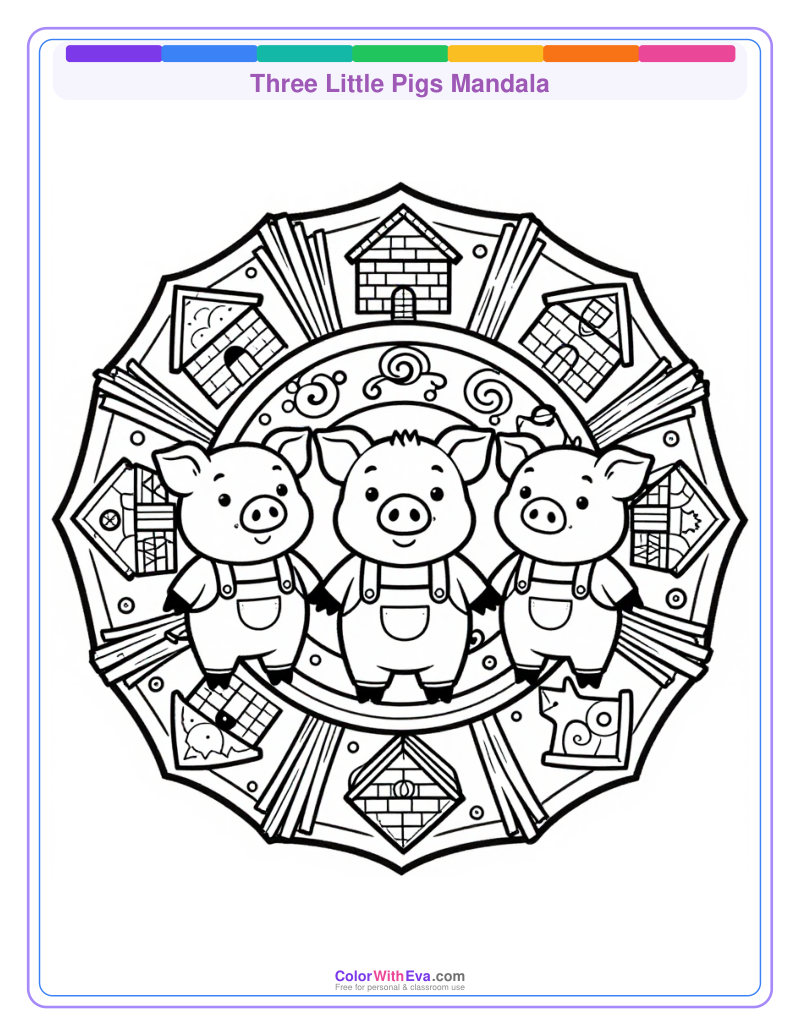 Three Little Pigs Mandala thumbnail