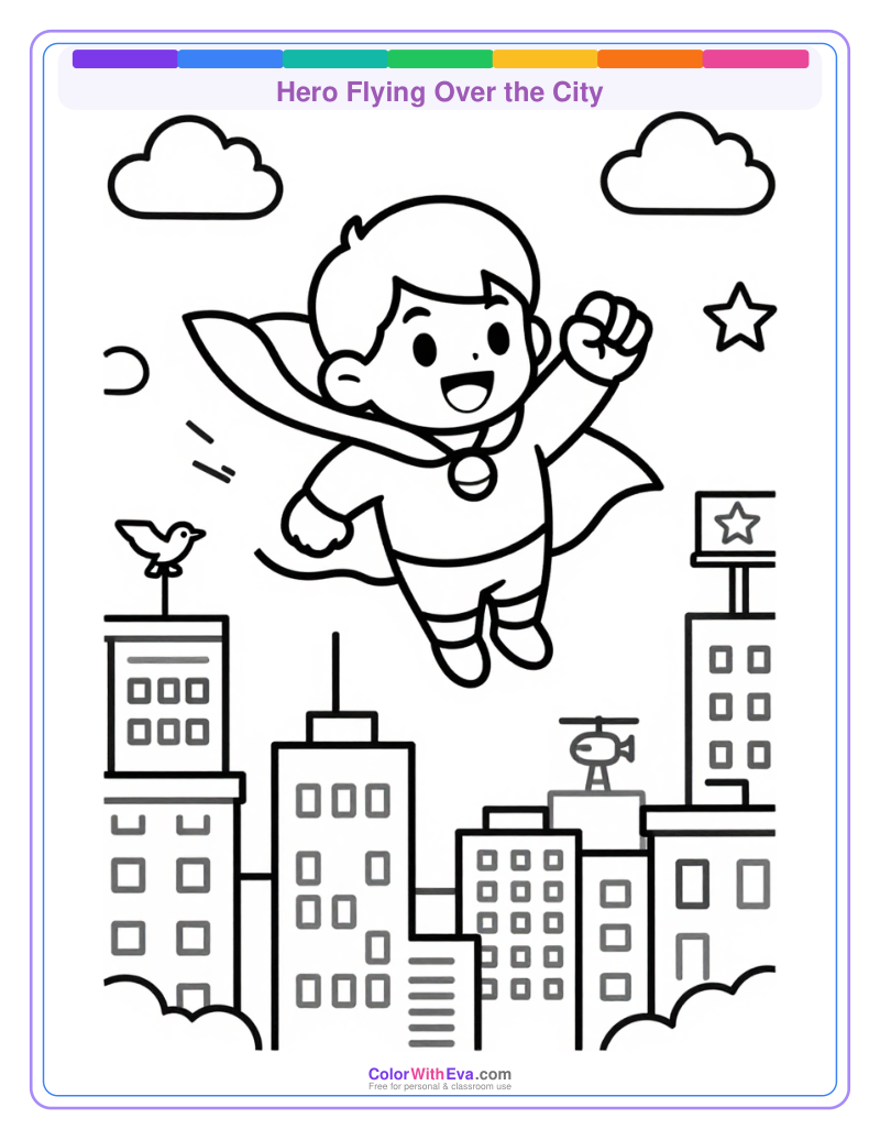 Hero Flying Over the City preview