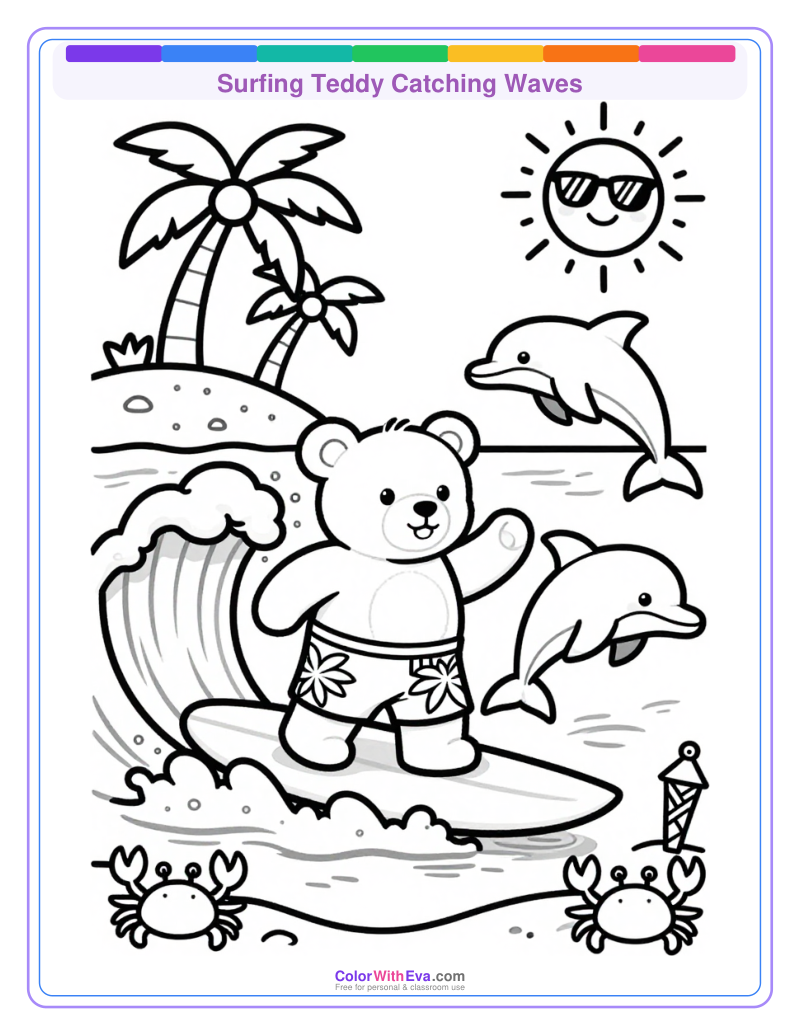 Surfing Teddy Catching Waves thumbnail