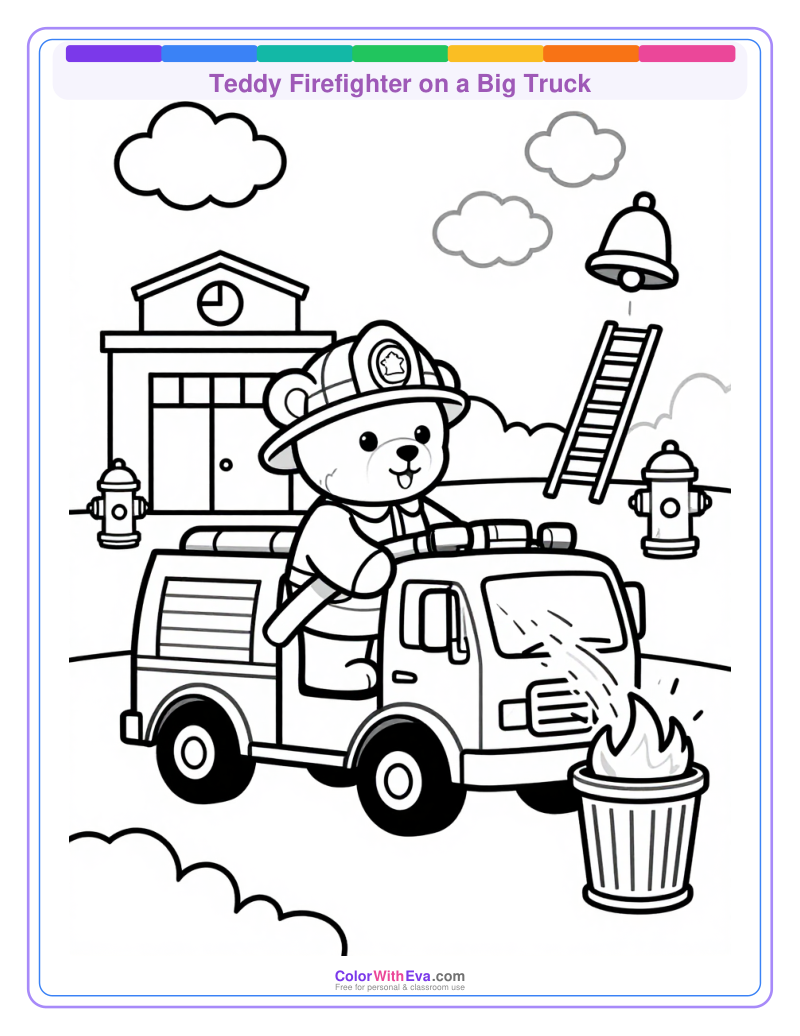 Teddy Firefighter on a Big Truck thumbnail