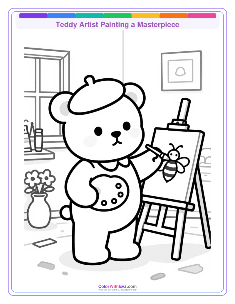 Teddy Artist Painting a Masterpiece thumbnail