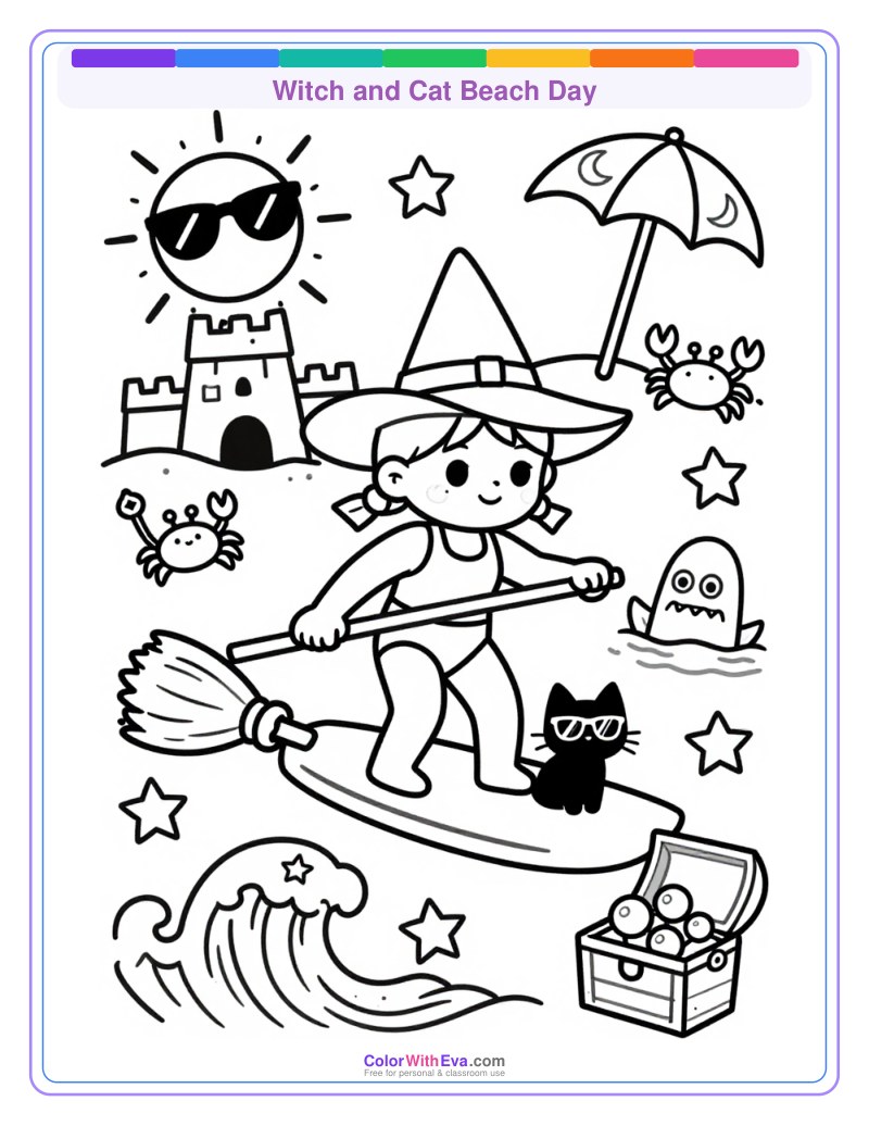 Witch and Cat Beach Day thumbnail