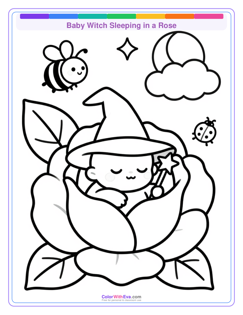 Baby Witch Sleeping in a Rose thumbnail