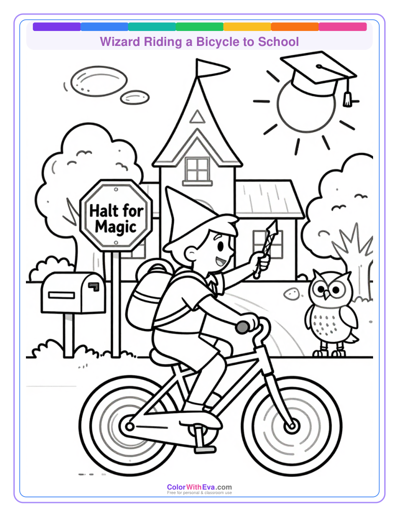 Wizard Riding a Bicycle to School thumbnail