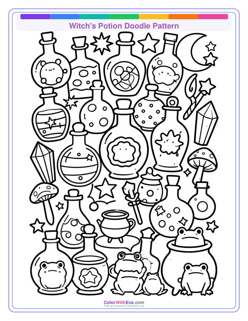 Witch's Potion Doodle Pattern thumbnail