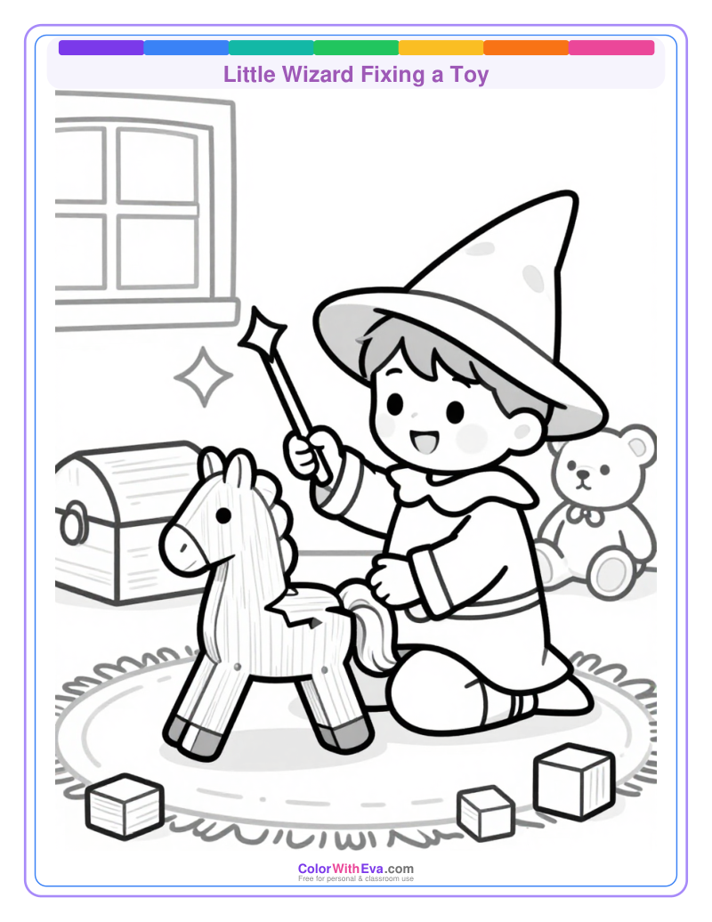 Little Wizard Fixing a Toy preview