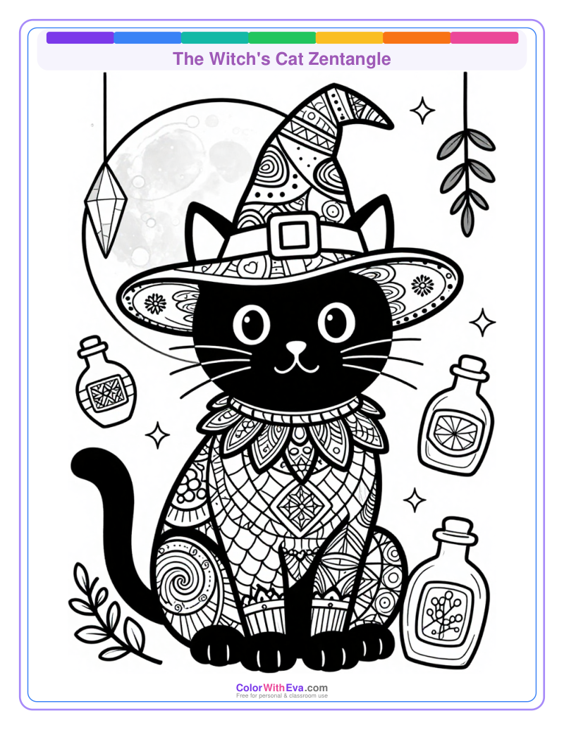 The Witch's Cat Zentangle thumbnail