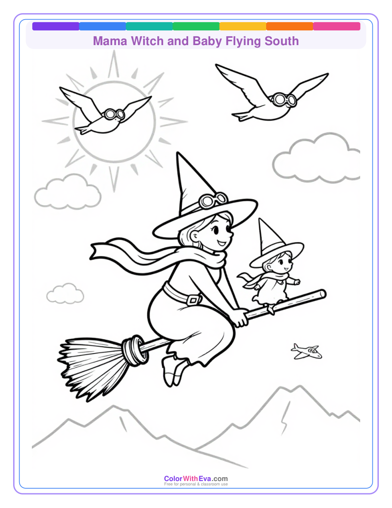 Mama Witch and Baby Flying South thumbnail