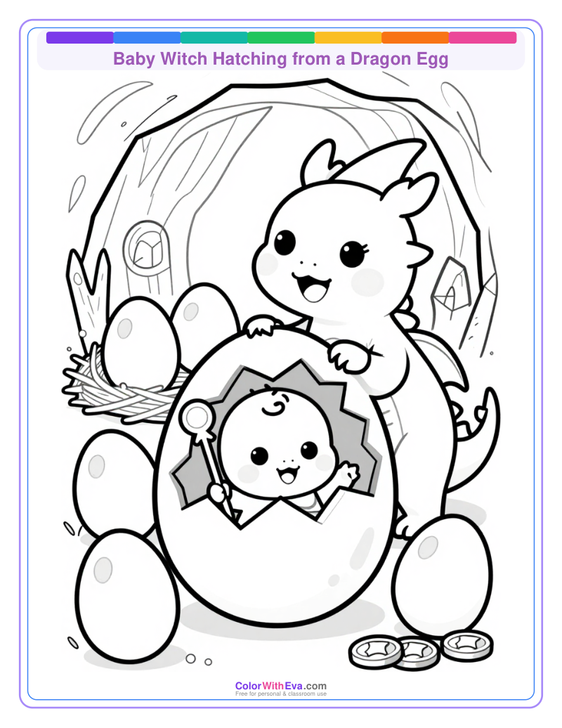 Baby Witch Hatching from a Dragon Egg thumbnail