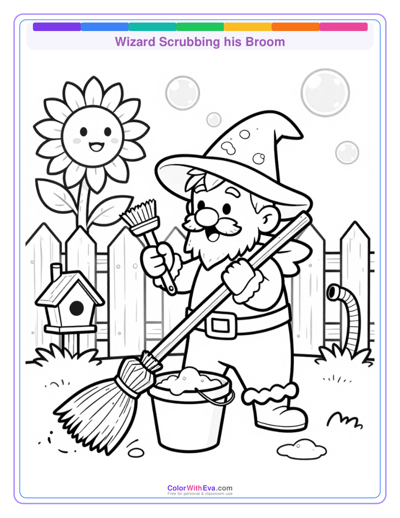 Wizard Scrubbing his Broom preview