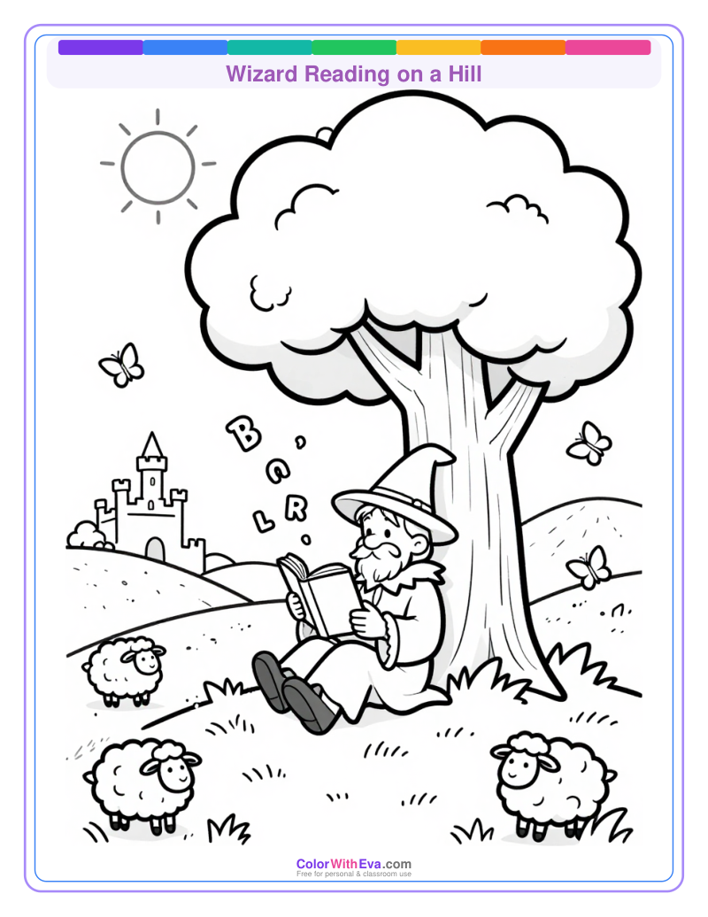 Wizard Reading on a Hill preview