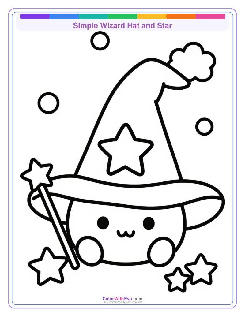Simple Wizard Hat and Star preview