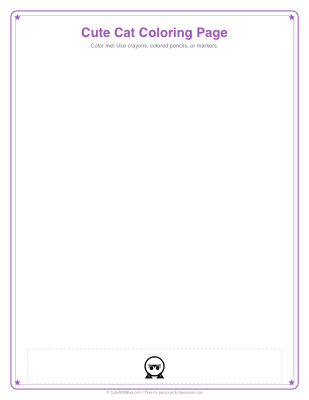 Cute Cat Coloring Page thumbnail