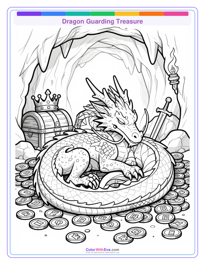 Dragon Guarding Treasure preview