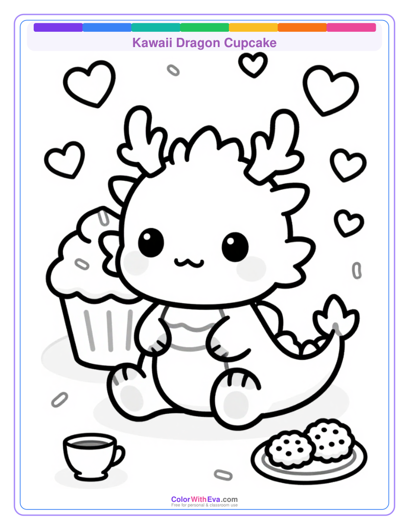 Kawaii Dragon Cupcake preview
