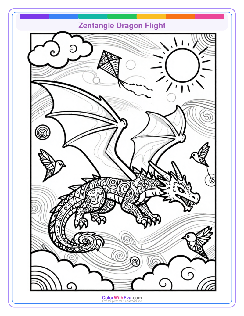 Zentangle Dragon Flight thumbnail