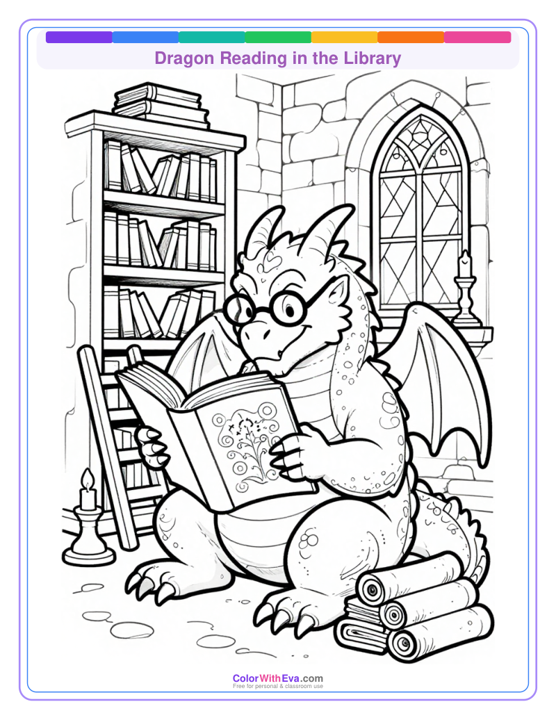 Dragon Reading in the Library preview