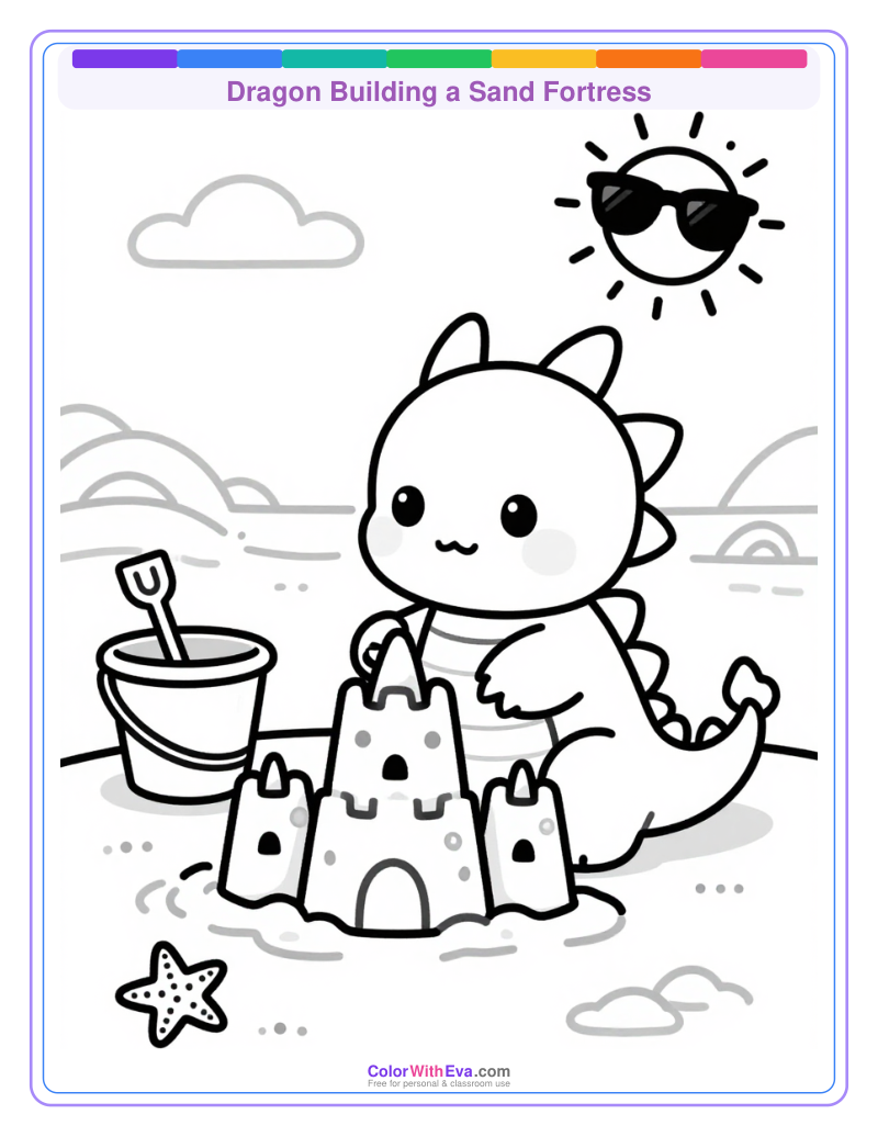 Dragon Building a Sand Fortress preview