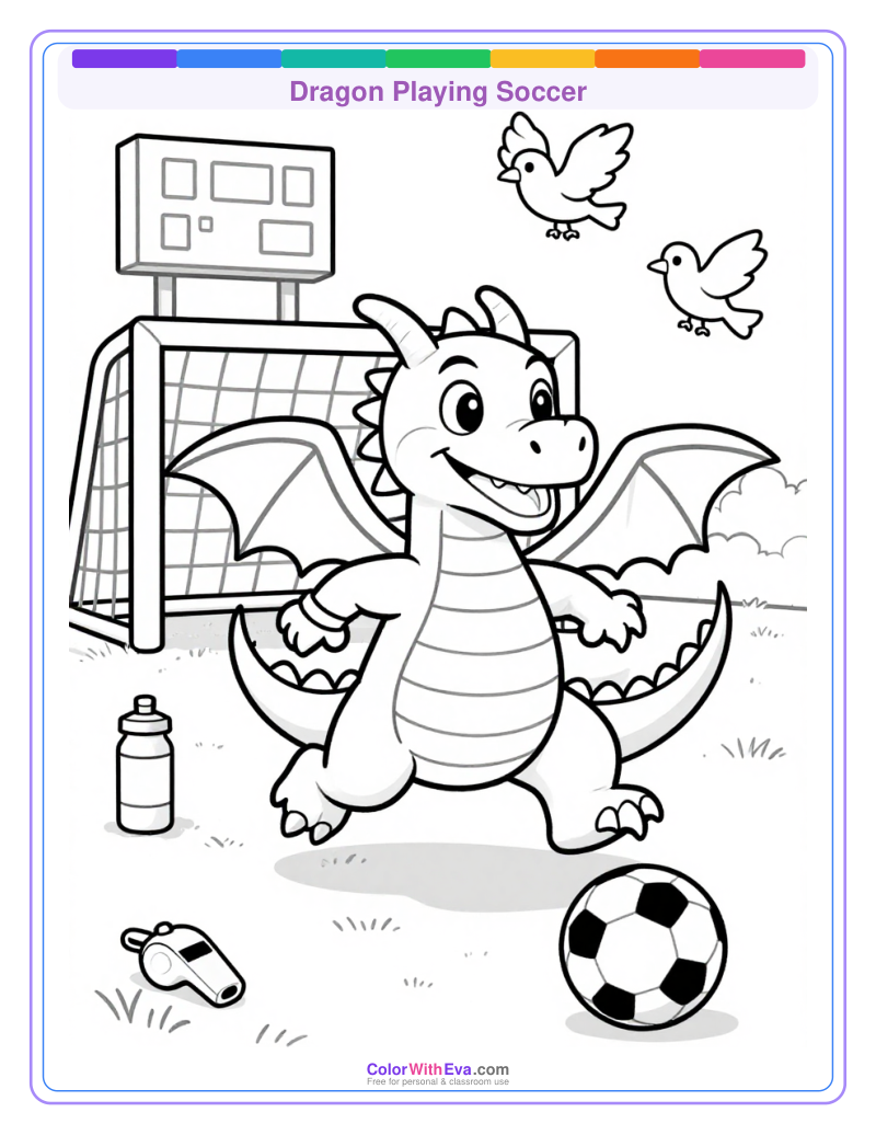Dragon Playing Soccer preview
